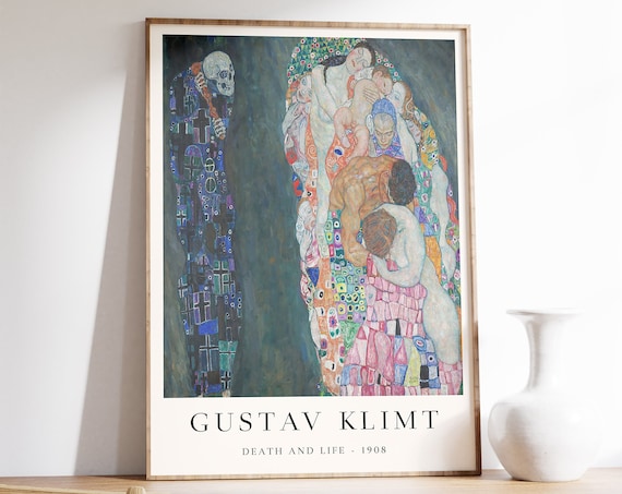 Gustav Klimt Death and Life 1908 Embrace Figurative Art Poster