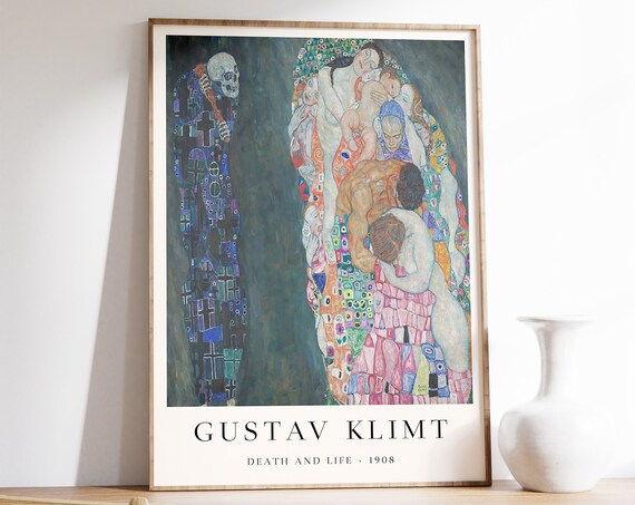 Gustav Klimt Wall Art Death And Life Gustav Klimt Art Poster Art Nouveau Decor Spiritual Art Famous Art Print Art Gift A1a2a3a4
