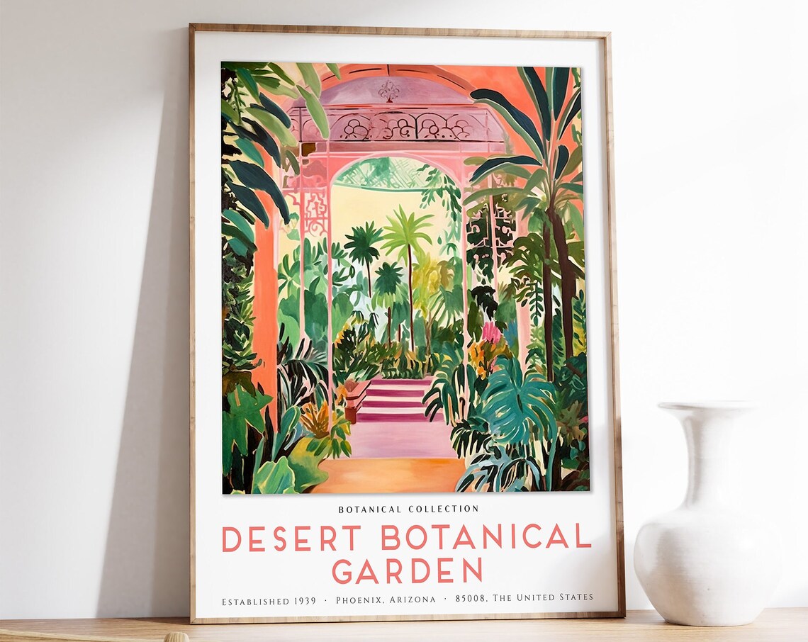Arizona Botanical Desert Gardens Travel Poster, Vintage