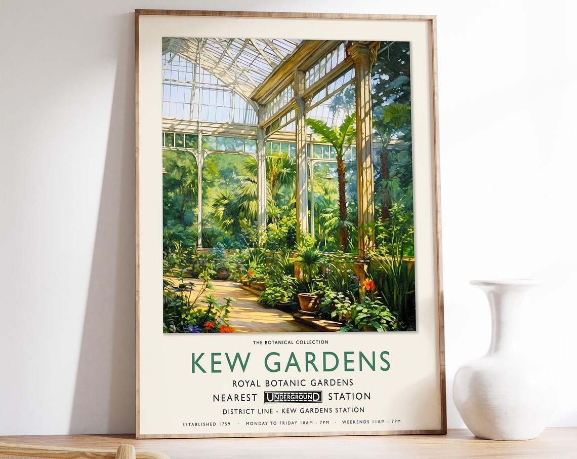 Kew Gardens London Botanical Vintage Art Print