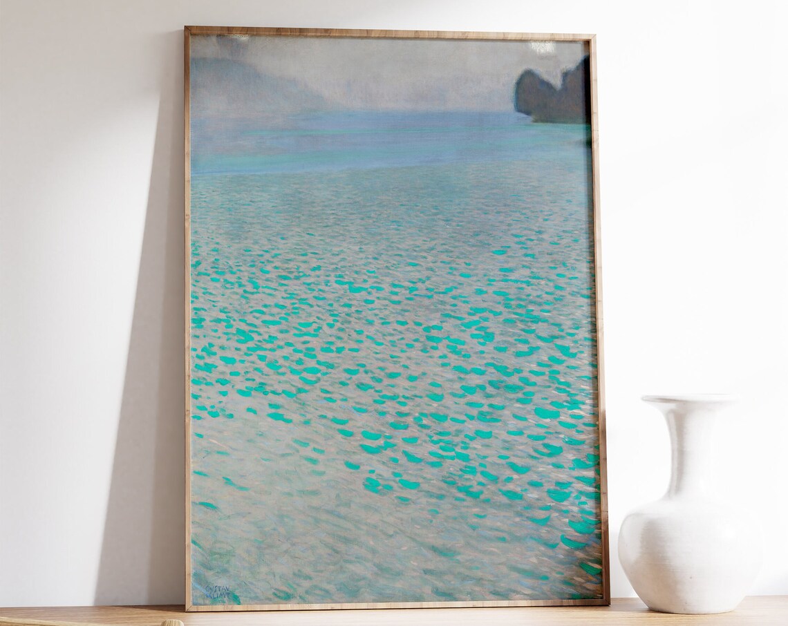 Gustav Klimt Attersee Poster, Art Nouveau Art Print