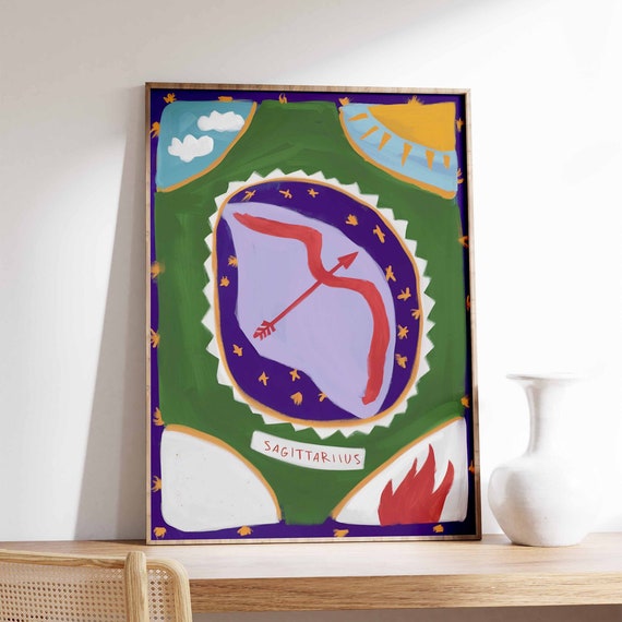 Sagittarius Poster Star Sign Poster Zodiac Print Birthday Gift Celestial Poster Astrology Art Boho Decor Bedroom Decor Spiritual Art