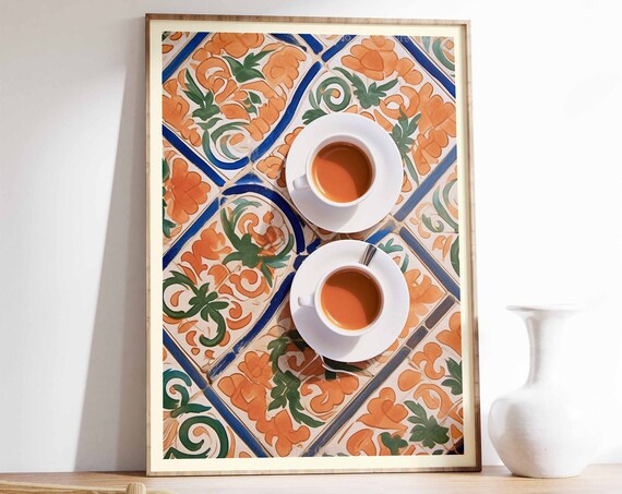 Moroccan Coffee Vintage Cafe Poster, Kitchen Decor