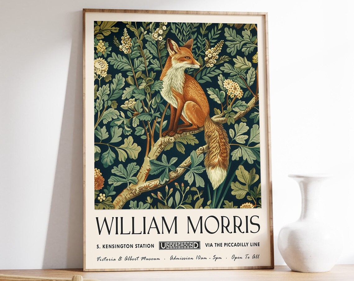 William Morris Exhibition Poster, Kew Gardens Travel Poster