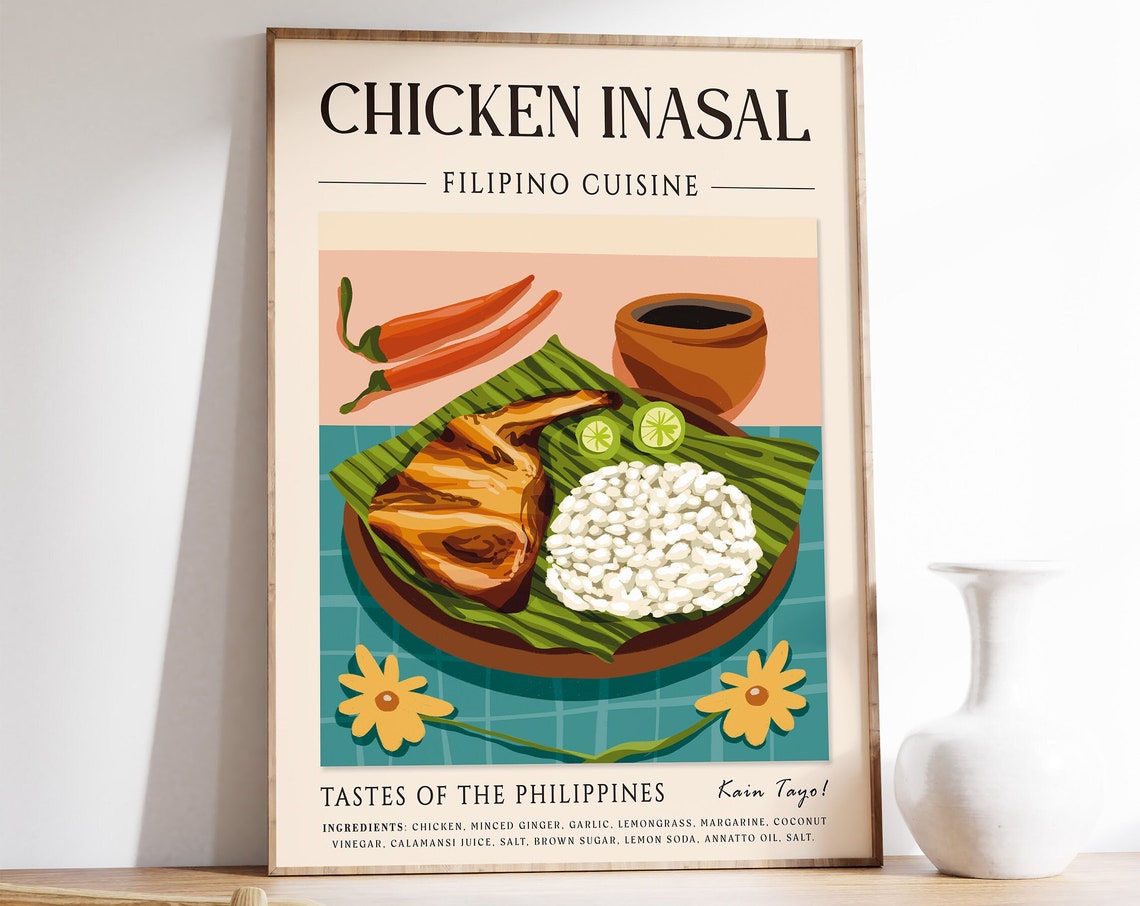 Chicken Insal Filipino Food Poster Filipino Food Print Philippines Food Kitchen Poster Kitchen Decor Asian Food Print Food Gift
