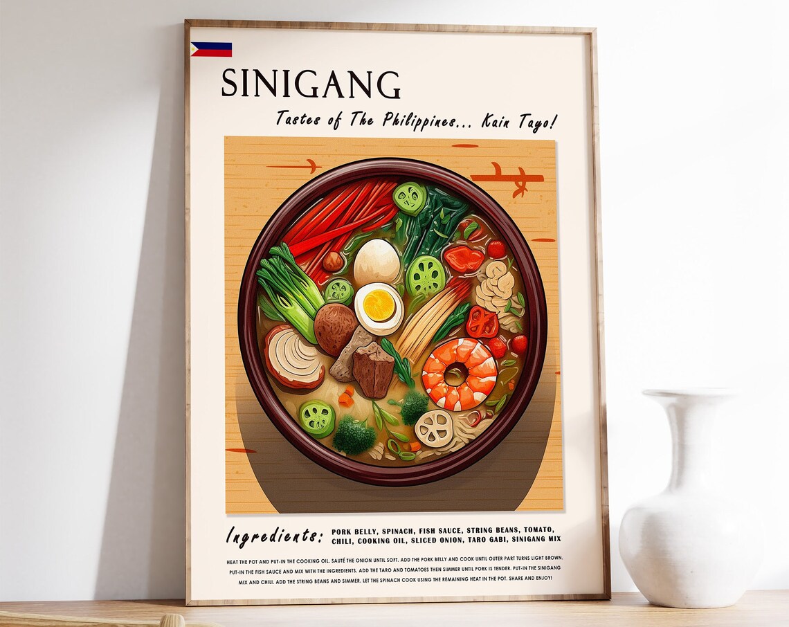 Sinigang Filipino Food Poster, Kitchen Decor Print
