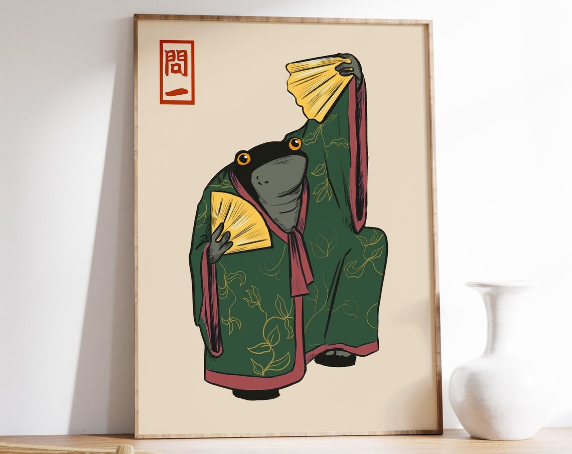 Matsumoto Hoji Frog Vintage Japanese Poster Print