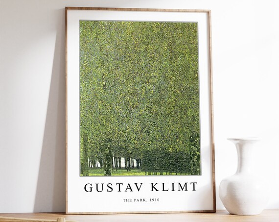Gustav Klimt The Park Art Print, Floral Art Nouveau
