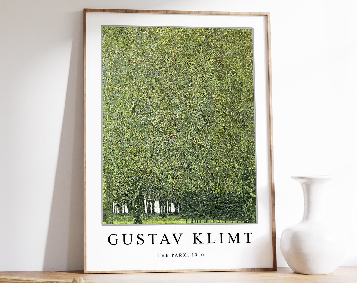 Gustav Klimt The Park Art Print, Floral Art Nouveau