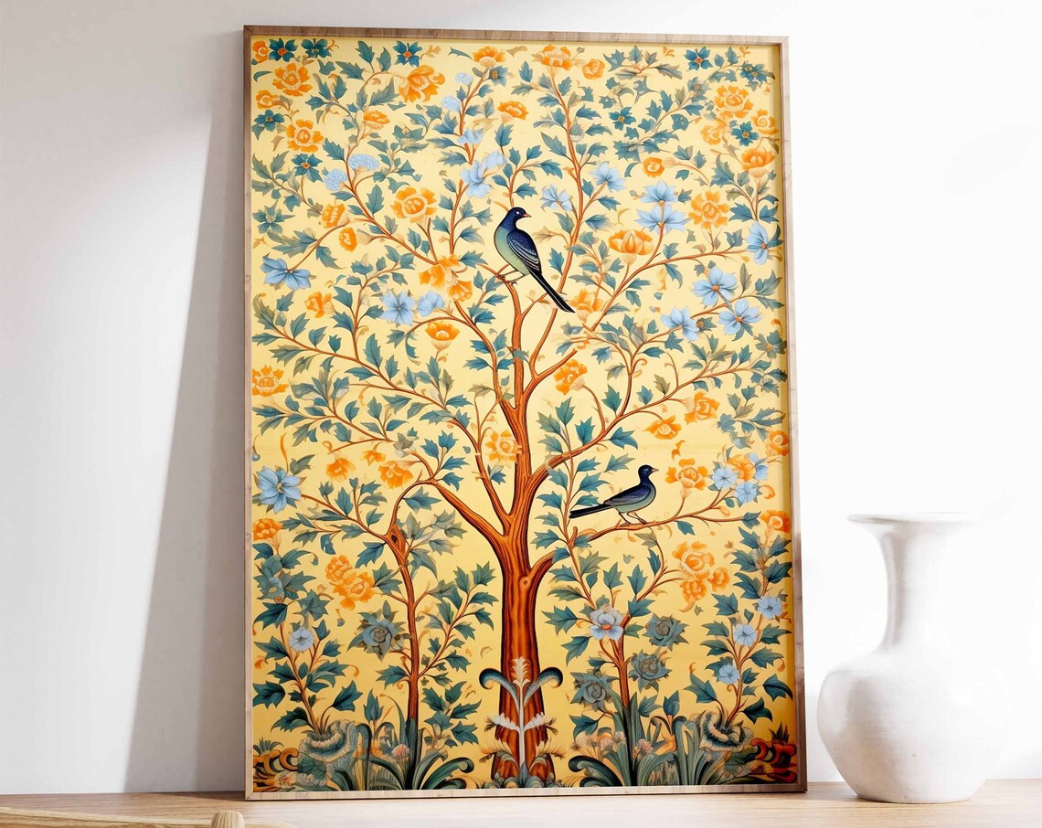 Indian Floral Print, Vintage Pattern Art Poster