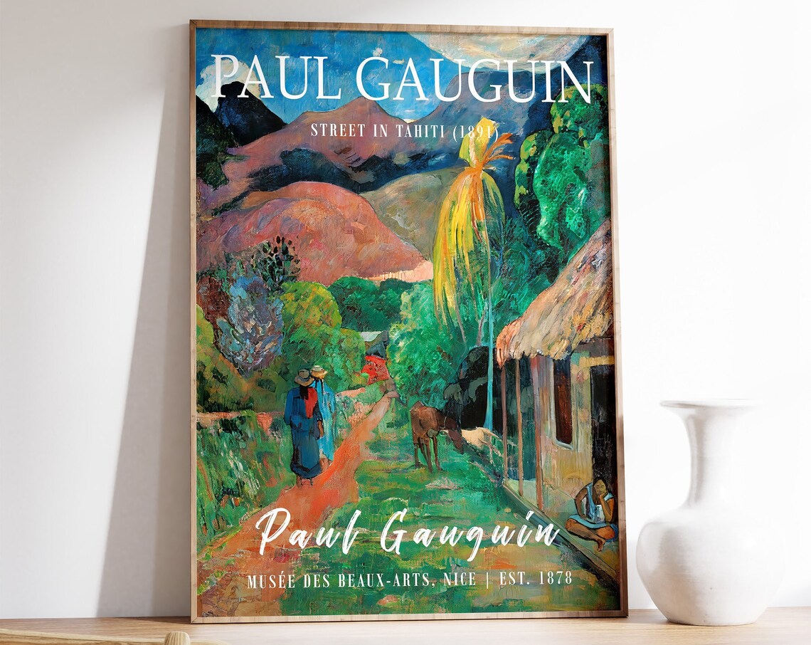 Paul Gauguin Street in Tahiti 1891 Tropical Village Art Print