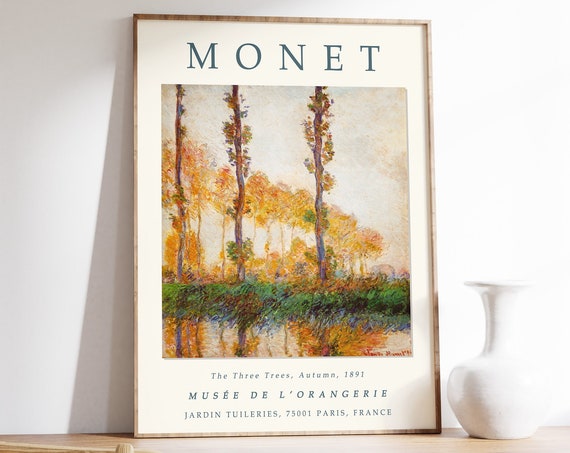 Claude Monet The Three Trees Vintage French Art Print