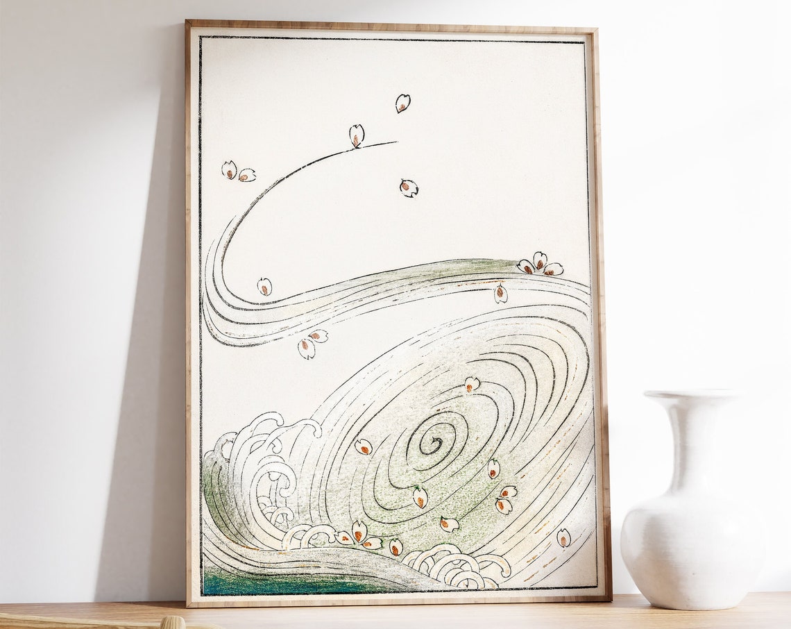Watanabe Seitei Wind And Flower Japanese Woodblock Spiral Art Poster