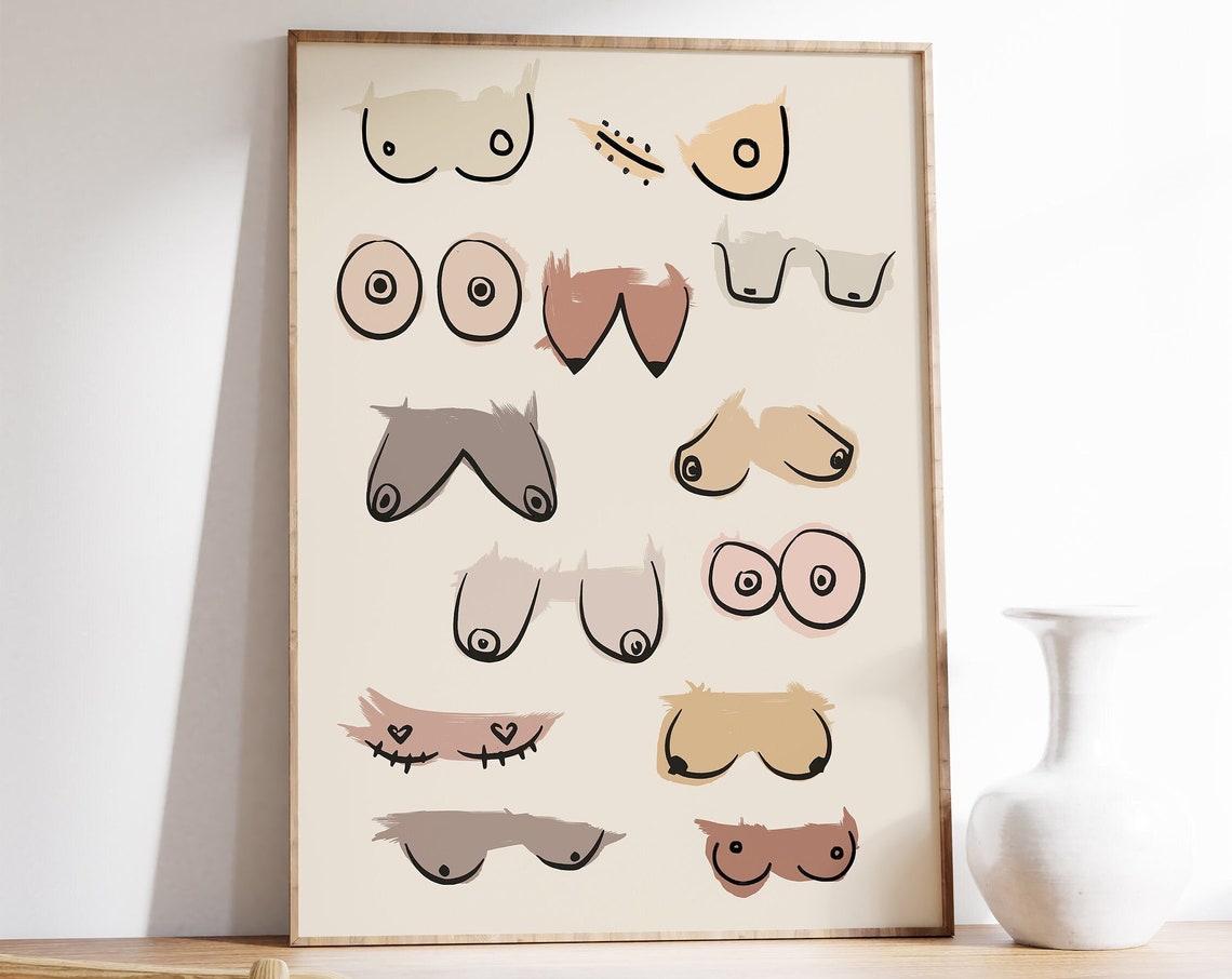 Minimalist Breast Line Art Body Positive Feminist Diversity Wall Art