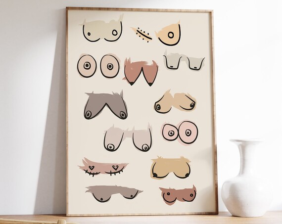 Minimalist Breast Line Art Body Positive Feminist Diversity Wall Art