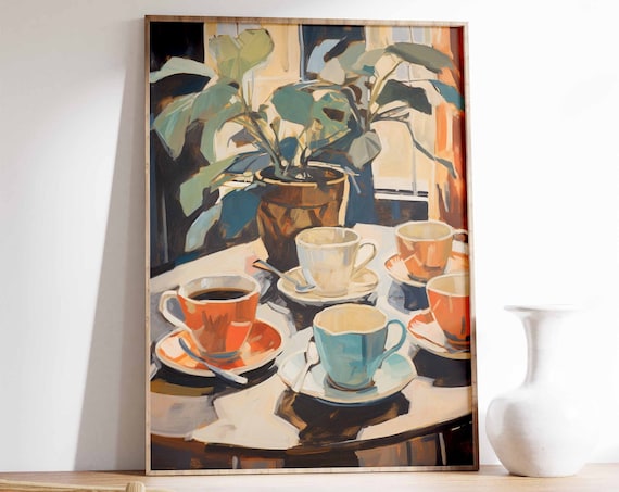 Retro Coffee Print, Vintage Kitchen Wall Art