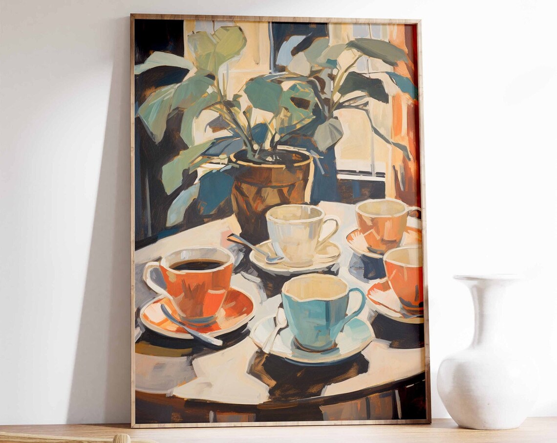 Retro Coffee Print, Vintage Kitchen Wall Art