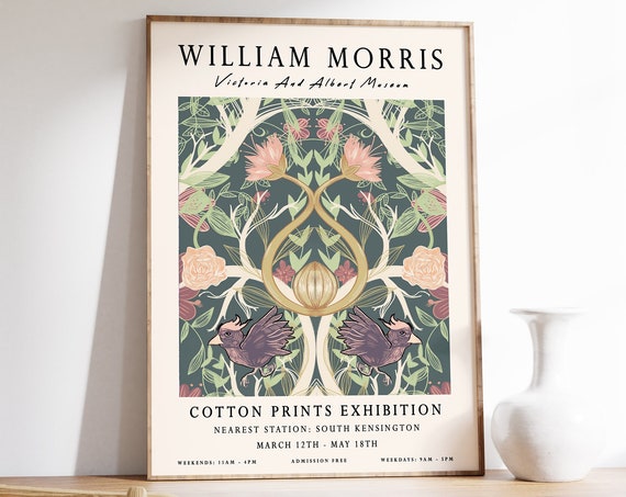William Morris Print William Morris Exhibition Poster William Morris Wall Art Vintage Wall Art Textile Art Floral Decor A1a2a3a4
