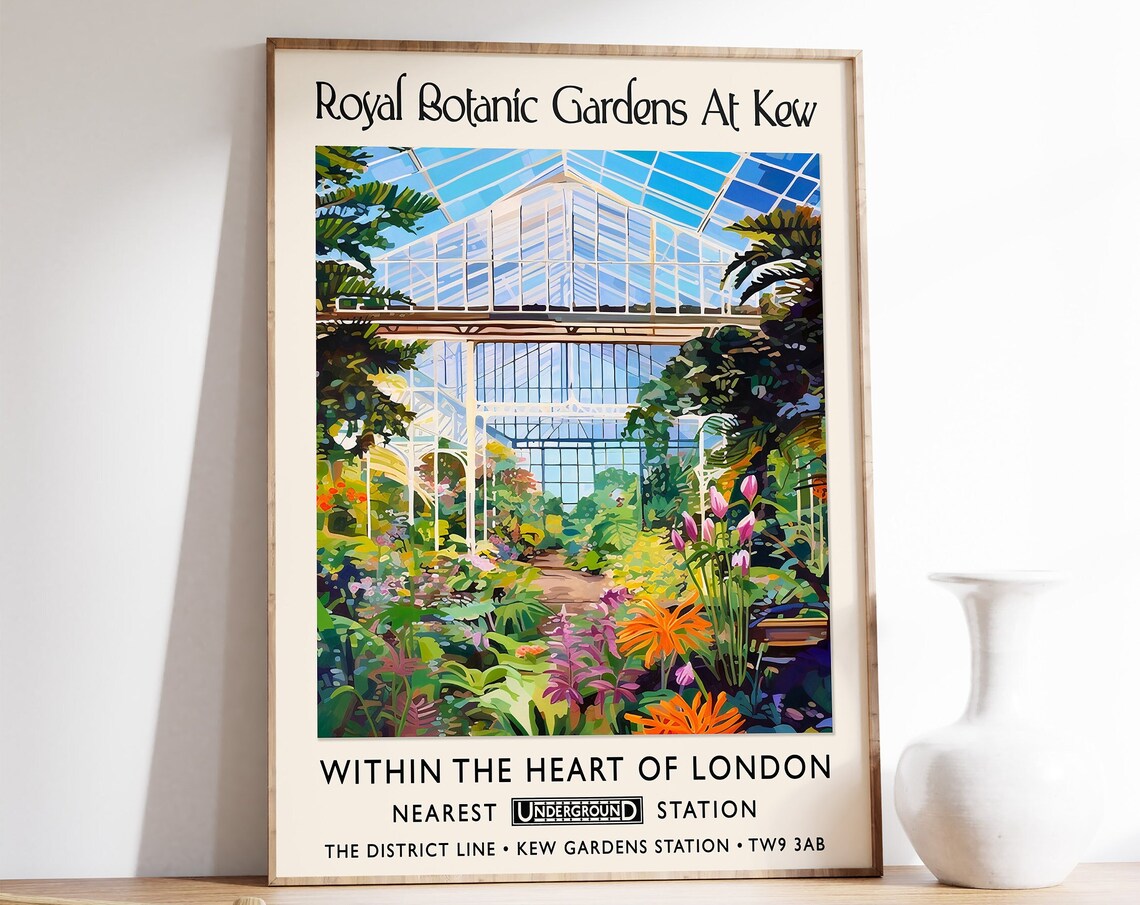 Royal Botanic Gardens At Kew London Glasshouse Travel Poster