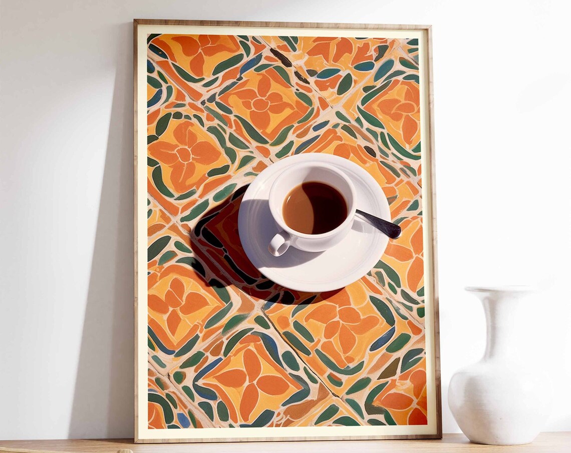 Moroccan Coffee Vintage Cafe Wall Art Print