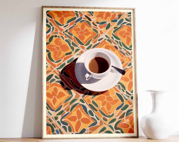 Moroccan Coffee Vintage Cafe Wall Art Print