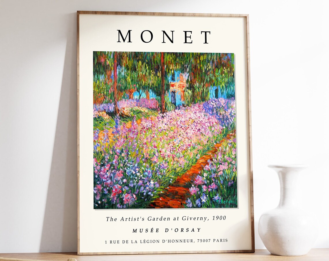 Claude Monet’s Garden at Giverny, Vintage Art Print