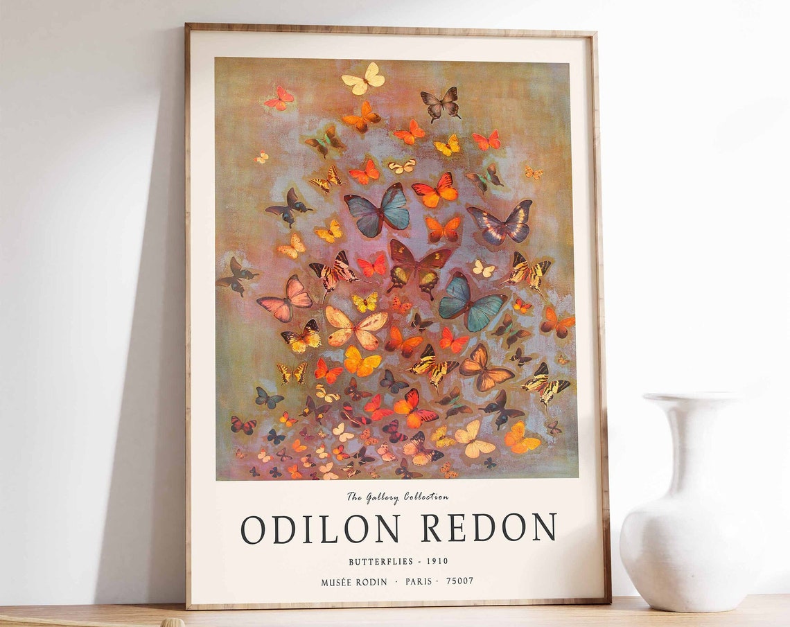 Odilon Redon Butterflies 1910 Exhibition Museum Art Poster Paris