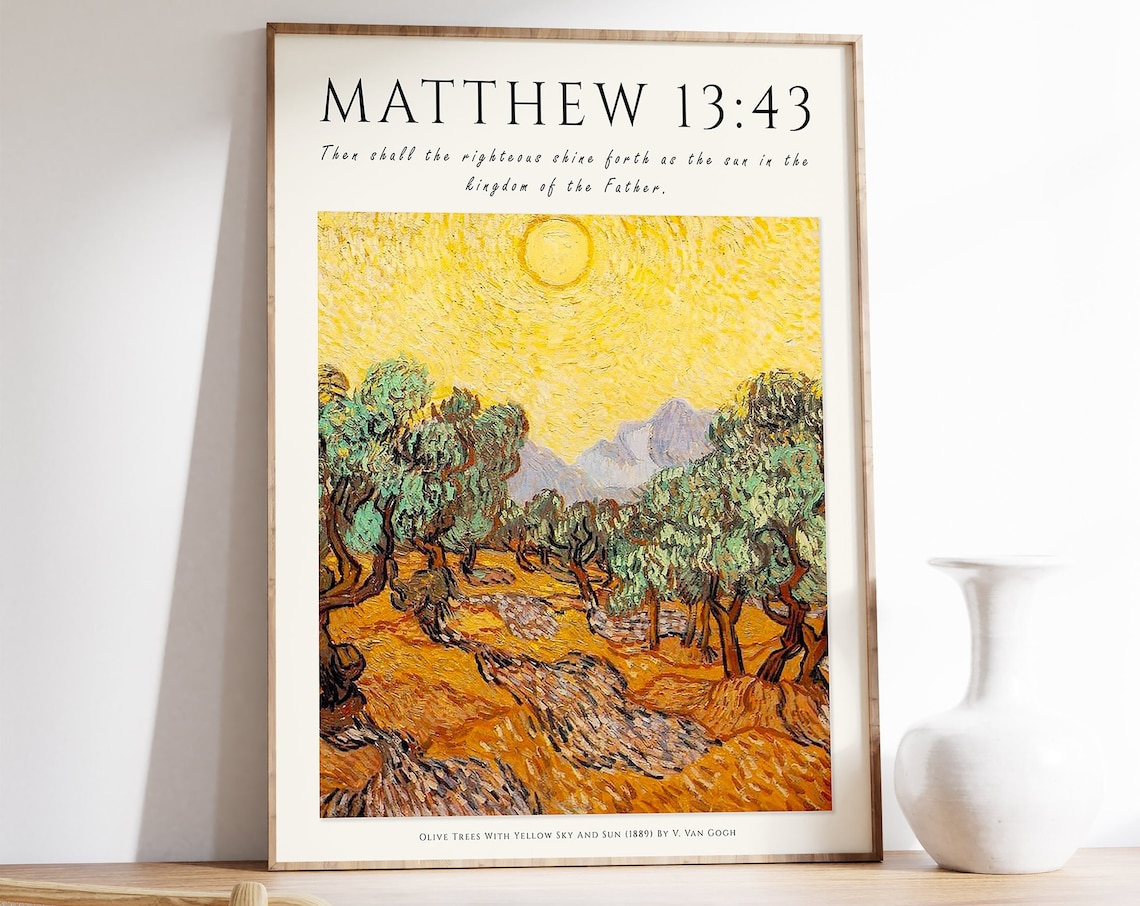 Bible Verse Olive Trees, Van Gogh-Inspired Art Print