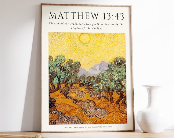 Bible Verse Olive Trees, Van Gogh-Inspired Art Print