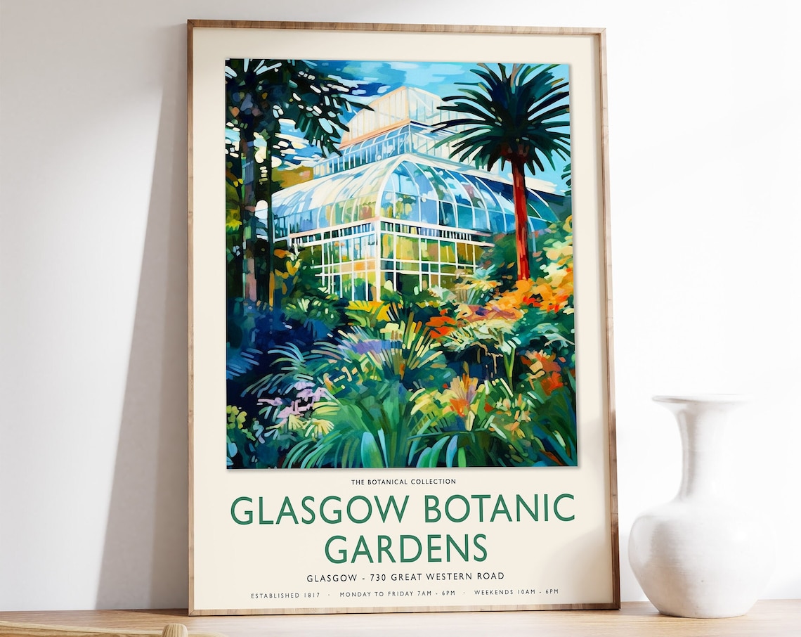 William Morris Glasgow Botanical Gardens Poster, Vintage Floral