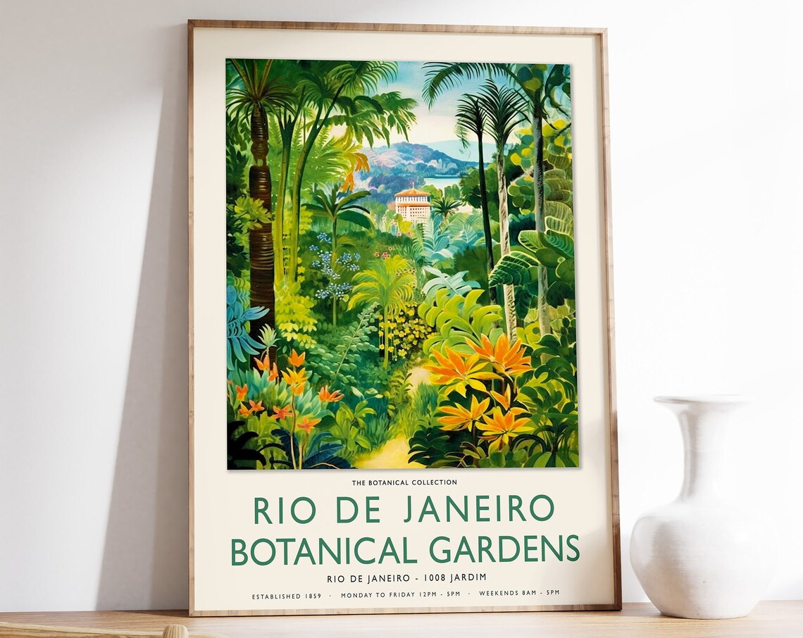 Rio De Janeiro Botanical Gardens Travel Poster