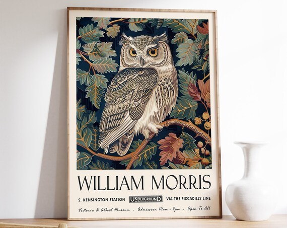 William Morris Owl Victoria Albert Museum London Exhibition Poster