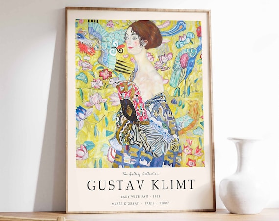 Gustav Klimt Lady with Fan 1918 Classic Gallery Exhibition Poster
