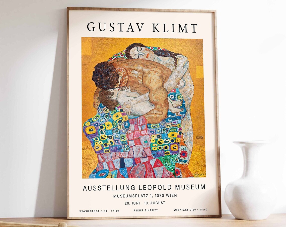Gustav Klimt Family Embrace Art Print, Love Poster