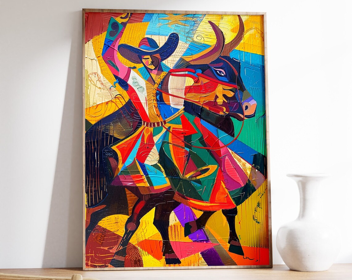Spanish Bull Poster, Vintage Picasso-Inspired Art Print
