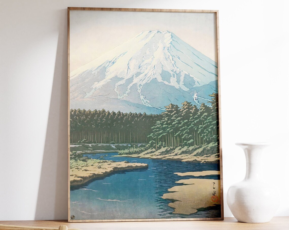 Japanese Mountain Range Travel Poster, Hasui Kawase