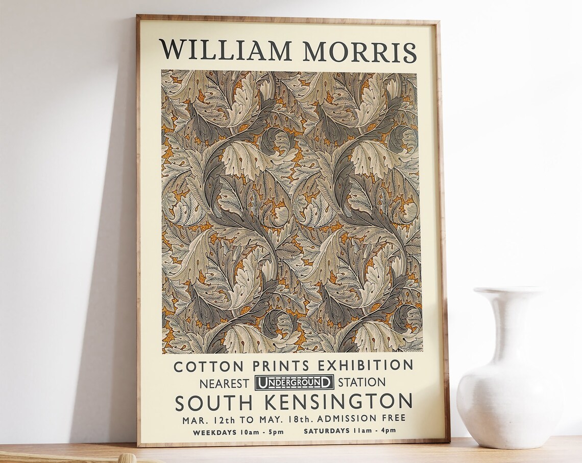 William Morris Floral Poster, Vintage Botanical Art