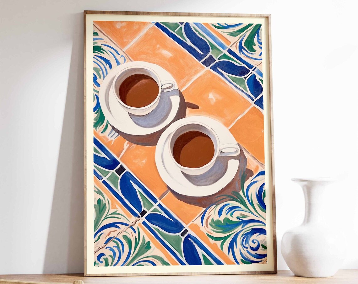 Moroccan Coffee Vintage Poster, Kitchen Wall Art