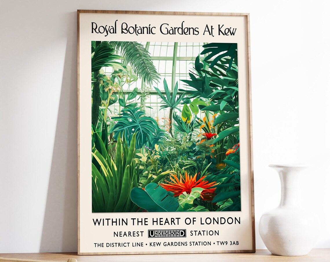 Royal Botanic Gardens Kew Tropical Greenhouse London Art Poster
