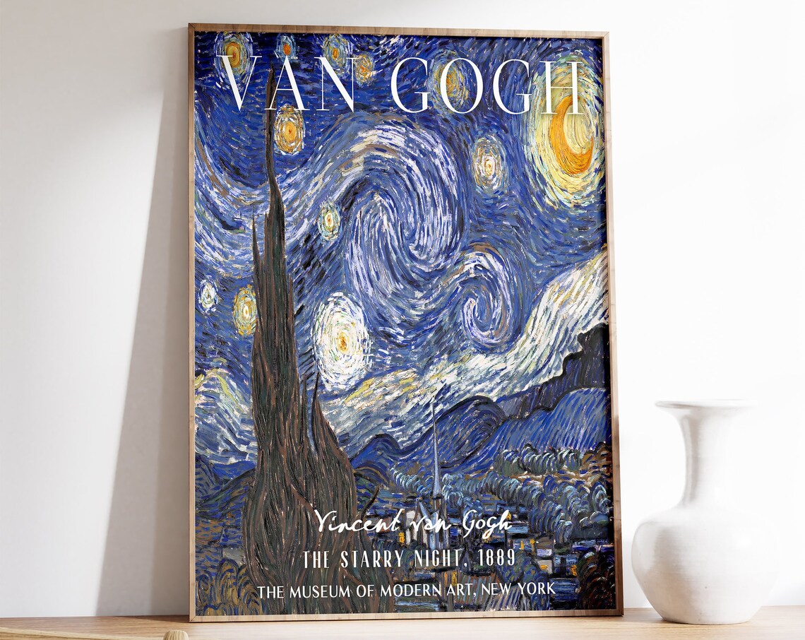 Van Gogh Exhibition Poster, The Starry Night Art Print