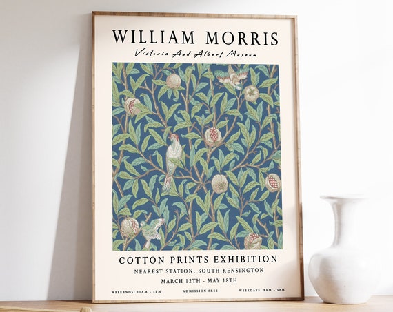 William Morris Print William Morris Exhibition Poster William Morris Wall Art Vintage Wall Art Textile Art Floral Decor A1a2a3a4