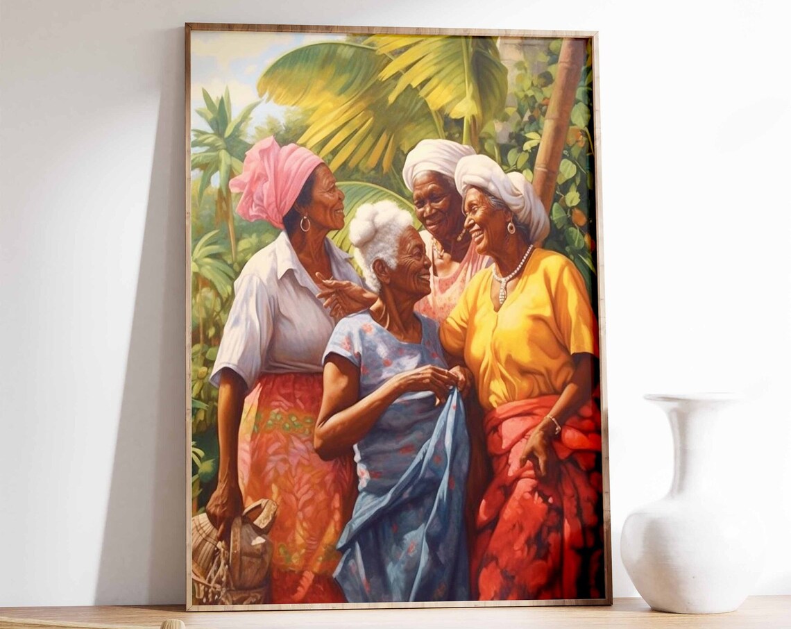Jamaica Tropical Floral Art Print, Caribbean Decor