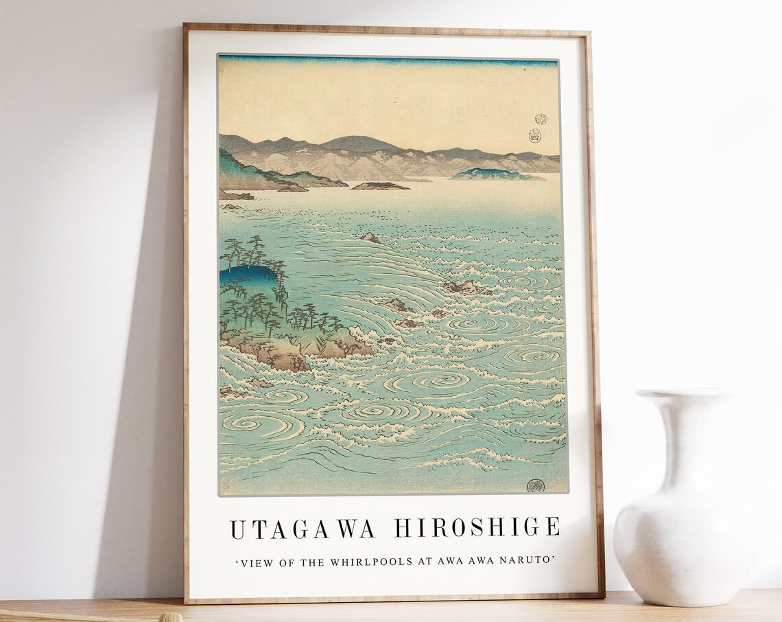 Utagawa Hiroshige Whirlpools At Awa Naruto Japanese Ukiyoe Poster