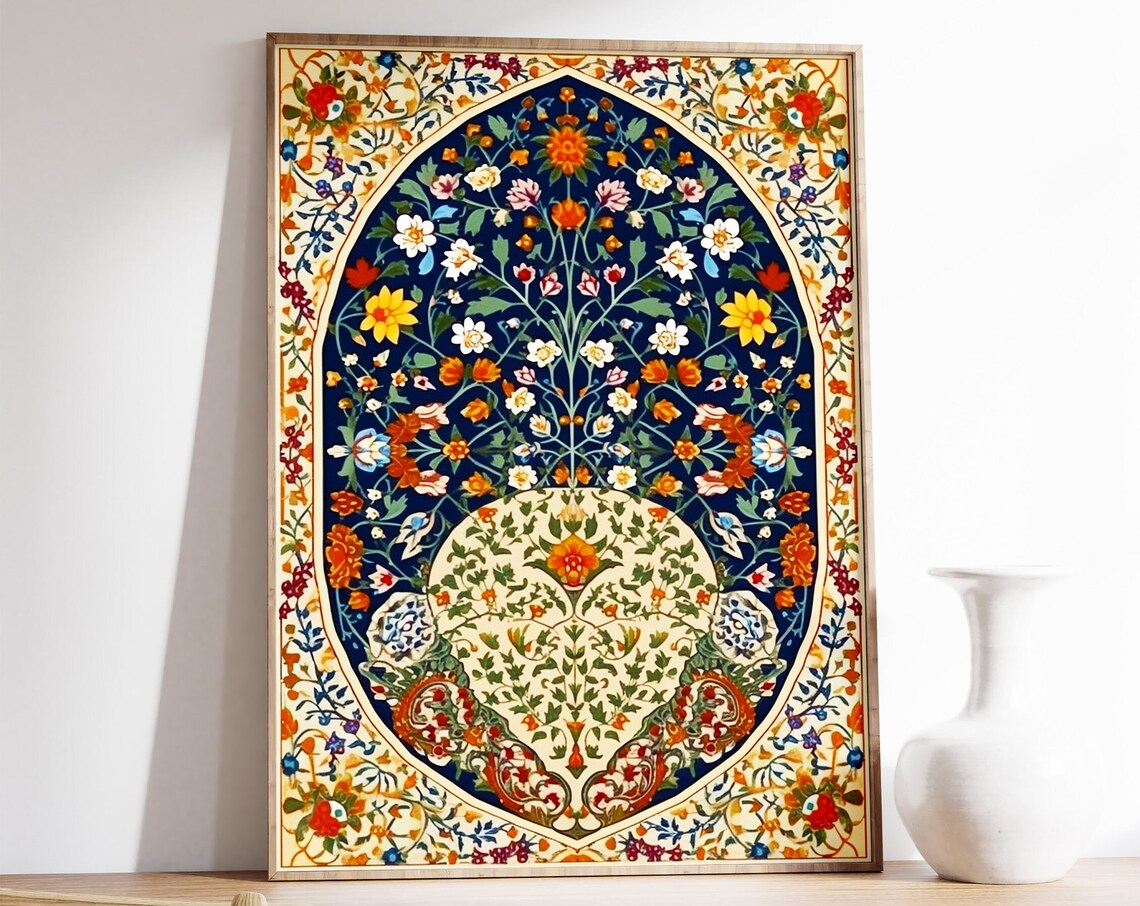 Islamic Floral Art Print, Traditional Pattern