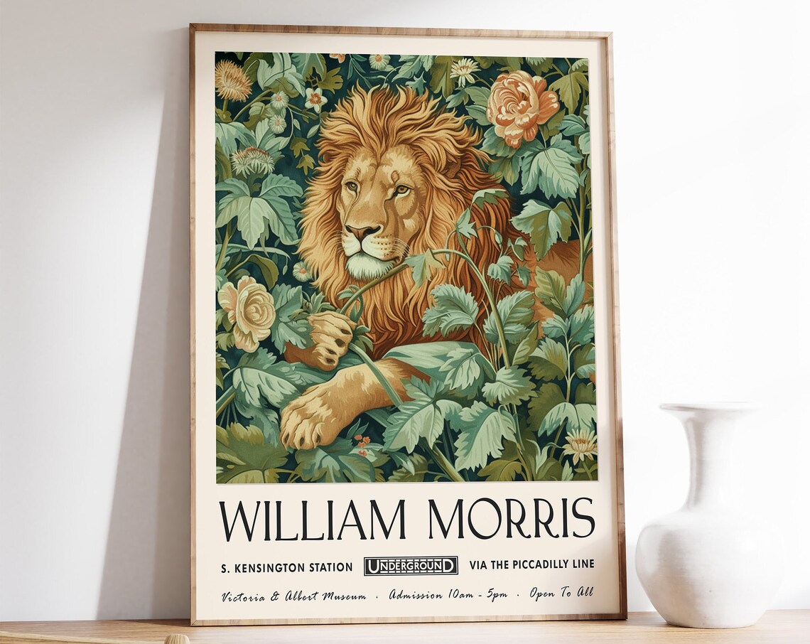 William Morris Exhibition Poster, Kew Gardens Lion