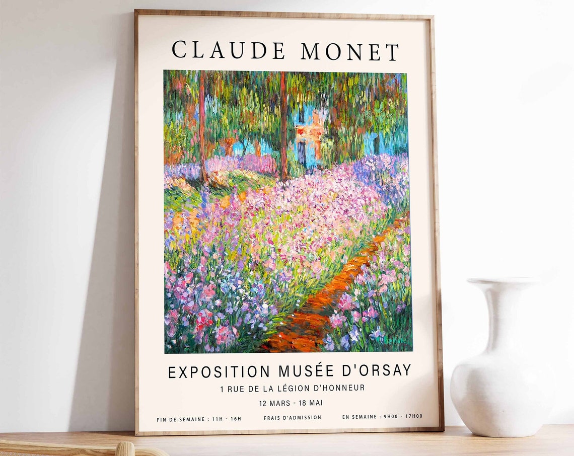 Claude Monet Artists Garden Musee Dorsay Exhibition Art Poster