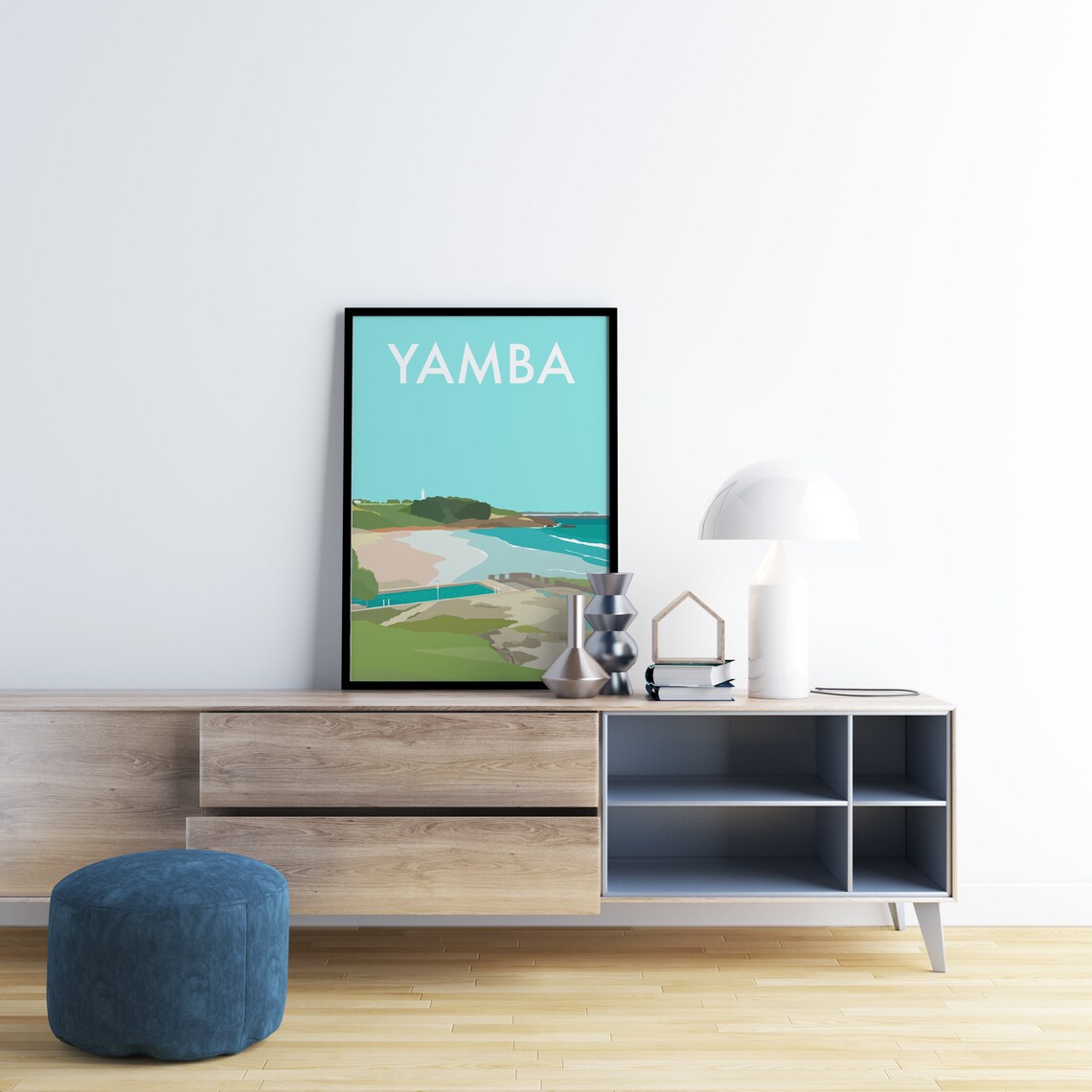 Yamba NSW Ocean Rock Pool Coastal Headland Beach Travel Poster - Image 2