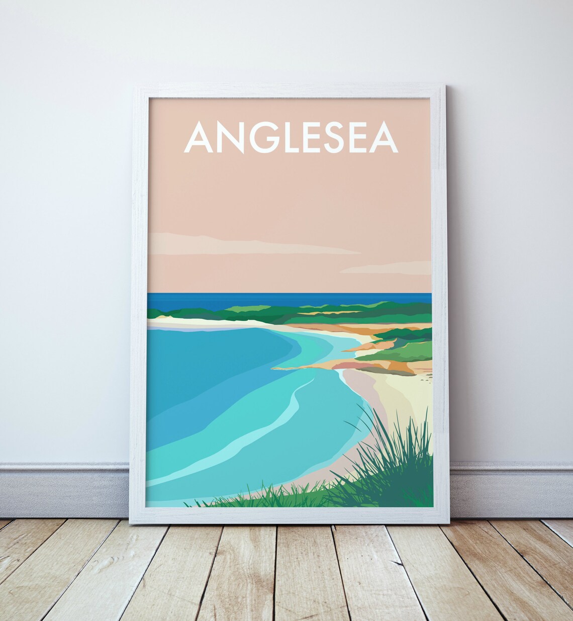 Scenic Anglesea Beach Coastal Curve Great Ocean Road Travel Poster