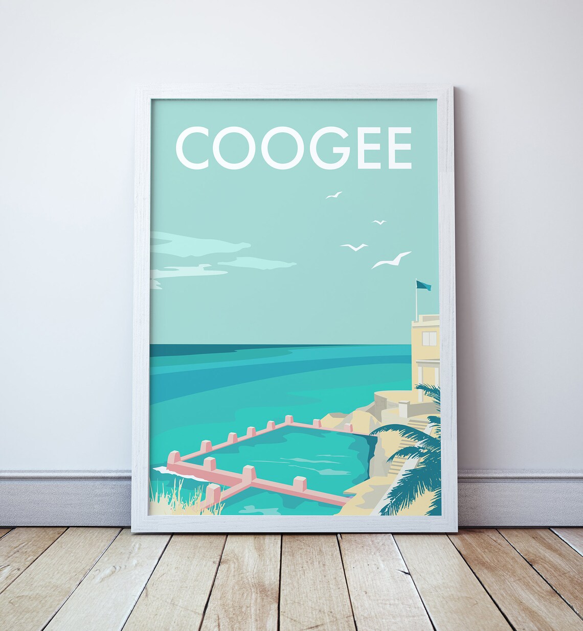 Coogee Beach Vintage Style Travel Poster