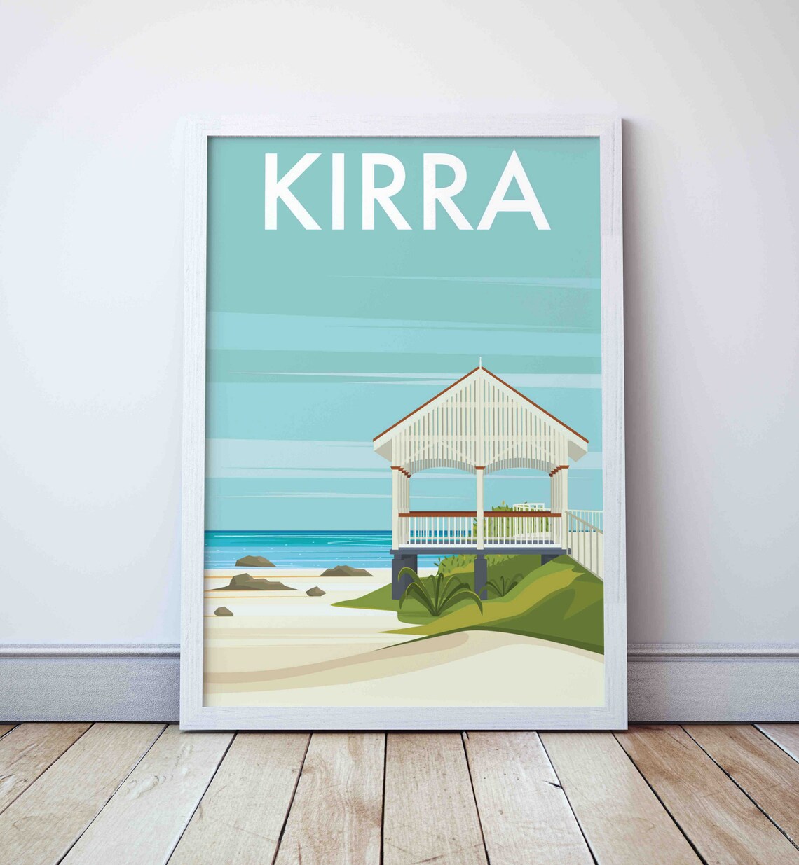 Kirra Beach Gold Coast Travel Poster, Australia